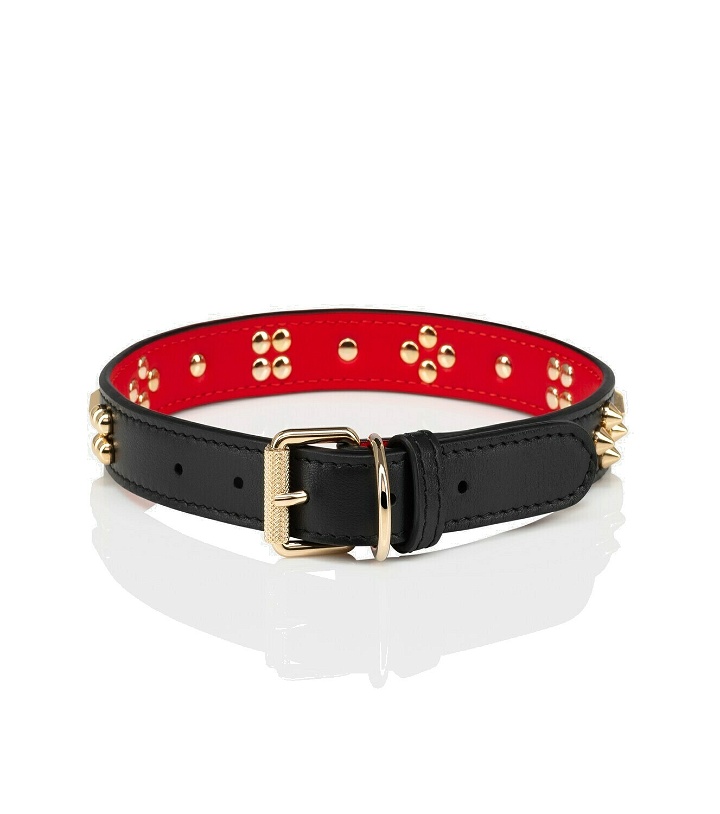 Photo: Christian Louboutin - Loubicollar M embellished leather dog collar