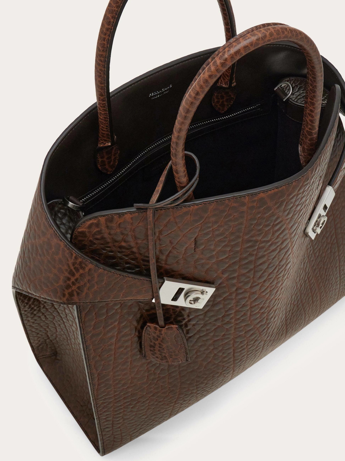 Ferragamo Mens Hug tote bag in Brown