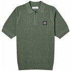 Stone Island Men's Soft Cotton Patch Knitted Polo Shirt in Musk
