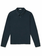 James Perse - Brushed Cotton-Blend Jersey Polo Shirt - Blue