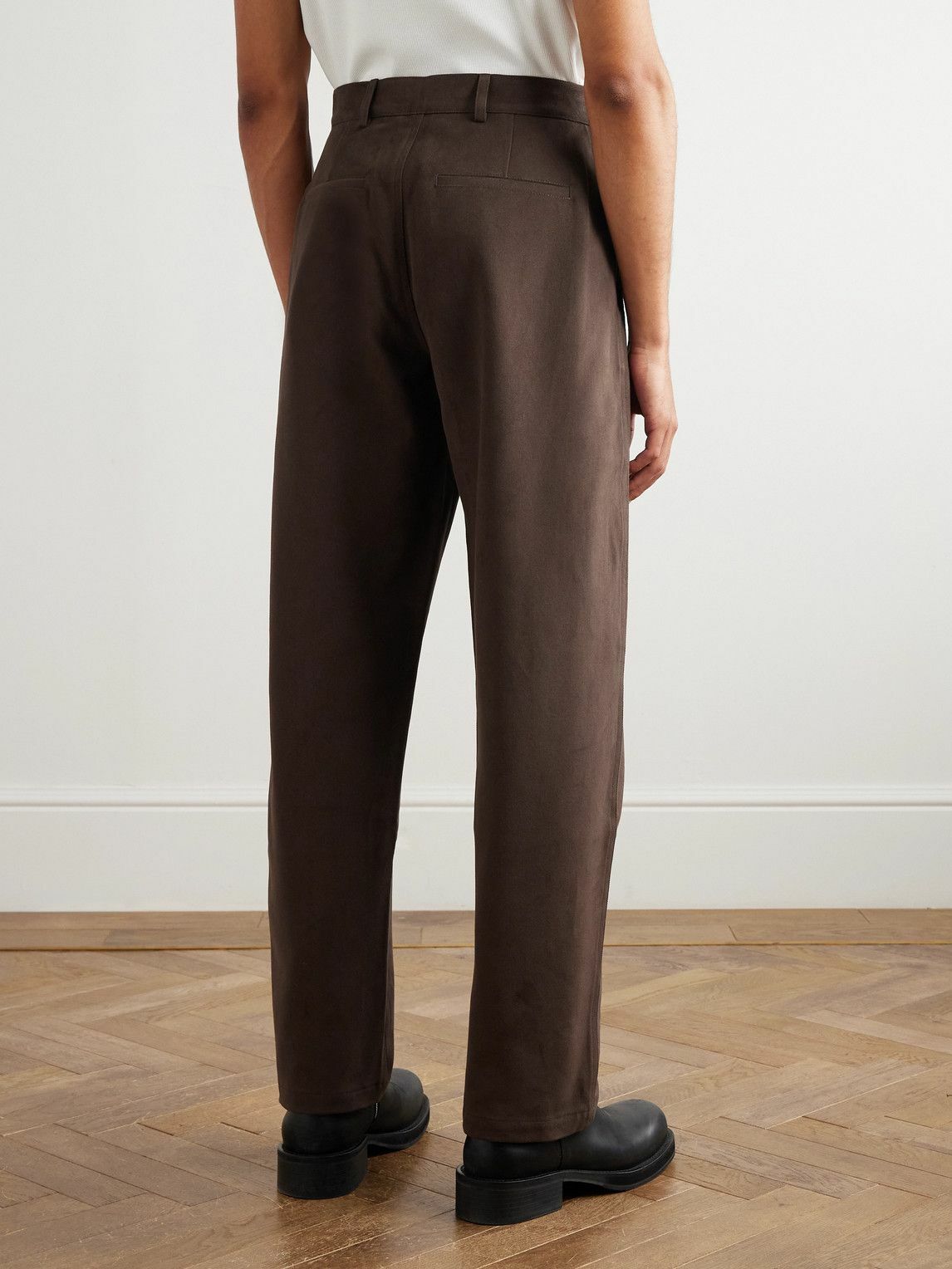 De Bonne Facture - Balloon Tapered Cotton-Twill Trousers - Brown