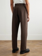 De Bonne Facture - Balloon Tapered Cotton-Twill Trousers - Brown