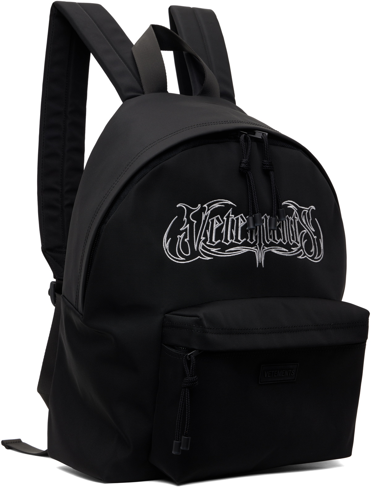 VETEMENTS Black Metal Logo Backpack