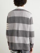 Thom Browne - Slim-Fit Striped Wool Sweater - Gray