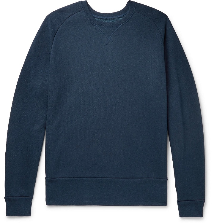 Photo: Universal Works - Loopback Organic Cotton-Blend Jersey Sweatshirt - Blue
