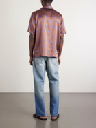 Frescobol Carioca - Roberto Printed Silk Shirt - Brown