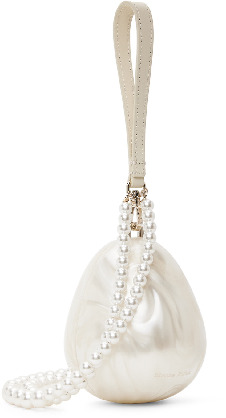 Simone Rocha White Pearl Micro Handheld Egg Bag Simone Rocha