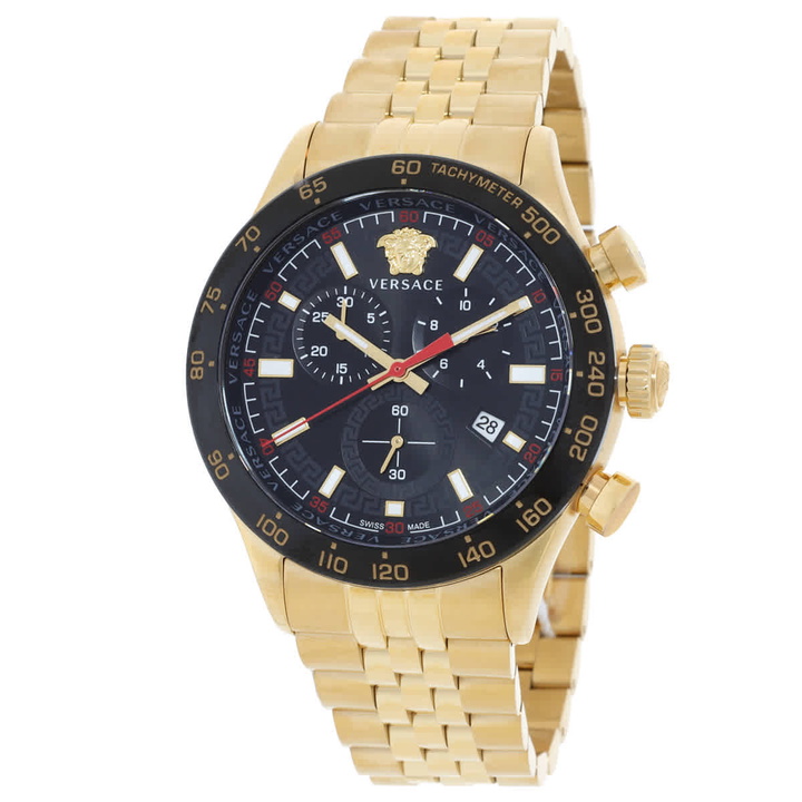 Photo: Versace Hellenyium Chronograph Quartz Black Dial Mens Watch VE2U00622