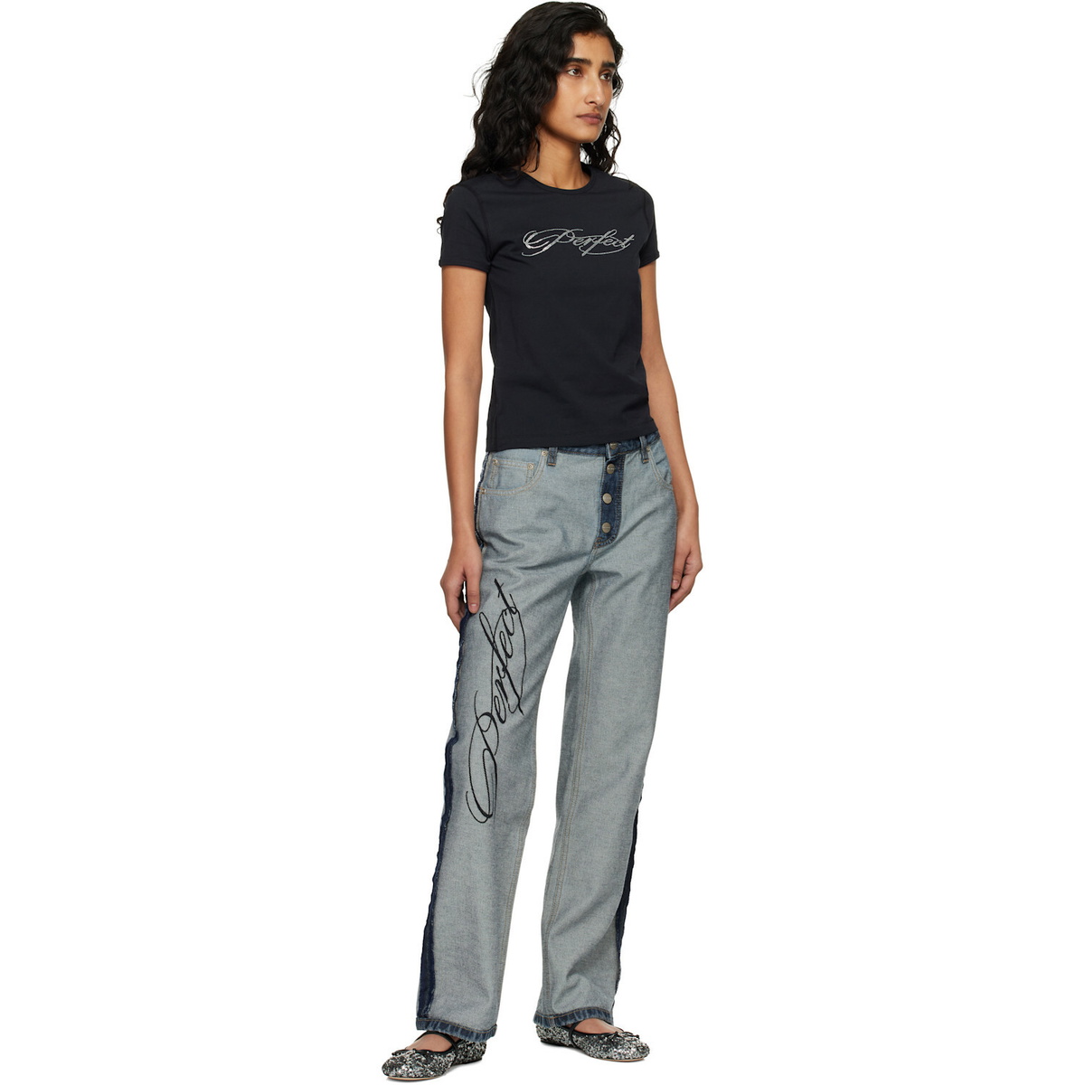 Marc Jacobs Black 'Perfect' Shrunken T-shirt