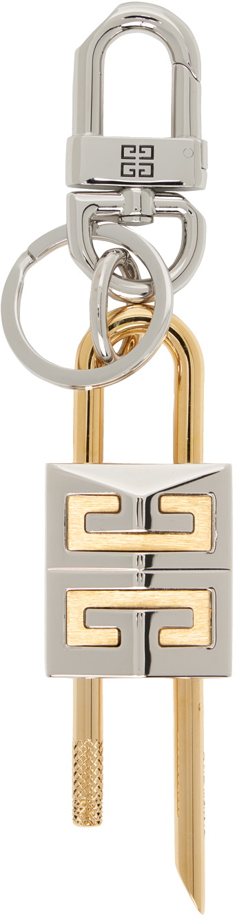 Photo: Givenchy Silver & Gold Padlock Keychain