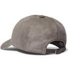 Brunello Cucinelli - Leather-Trimmed Suede Baseball Cap - Gray