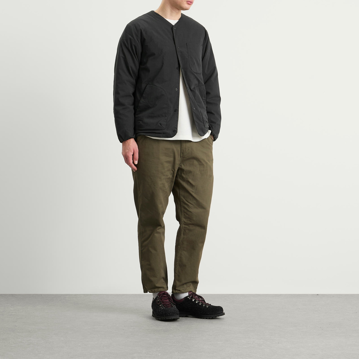 NANGA Men's Hinoc Ripstop Inner Down Cardigan in Black
