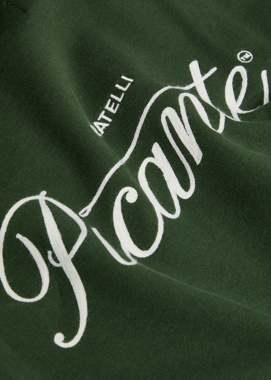 Picante Tailor Logo-embroidered Hooded Cotton Sweatshirt Green