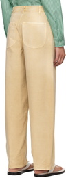 AURALEE Beige Organic Cotton Duck Trousers