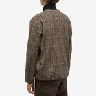 Universal Works Men's Check Bari Fleece Cardigan in Brown