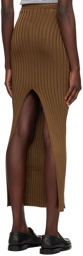 Marni Brown Ribbed Maxi Skirt