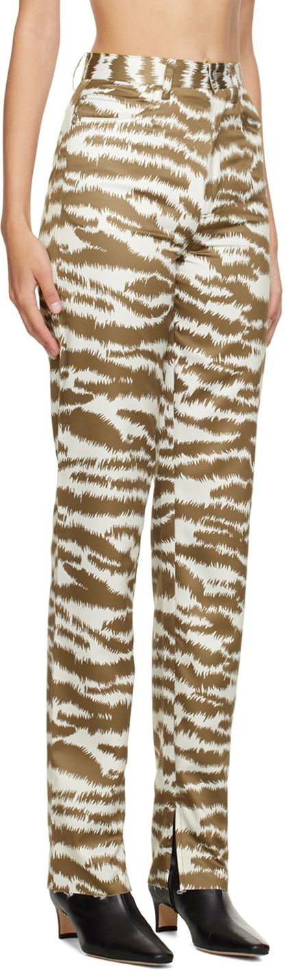 JUNEYEN Brown & Off-White Tiger Trousers