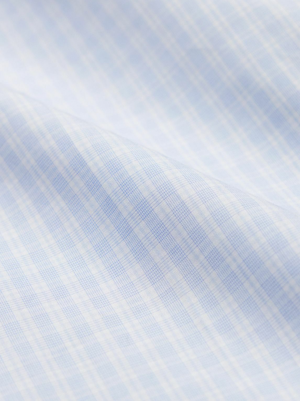 Sid Mashburn - Spread-Collar Checked Cotton-Poplin Shirt - Blue