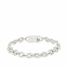Maple Men's Flower Bracelet in Silver