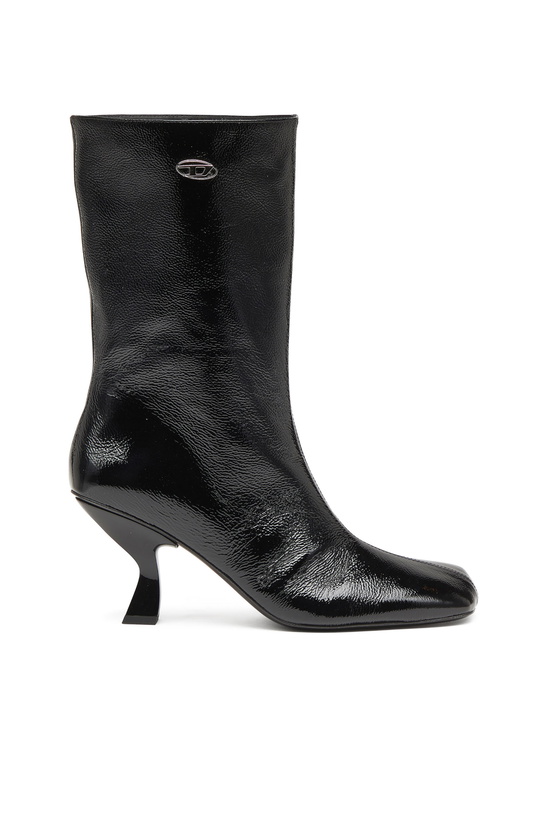 Photo: Diesel D-Amber-Square-toe ankle boots with naplak effect - Boots Womens in Black