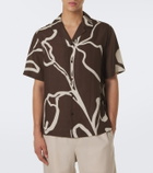 Frescobol Carioca Printed linen bowling shirt