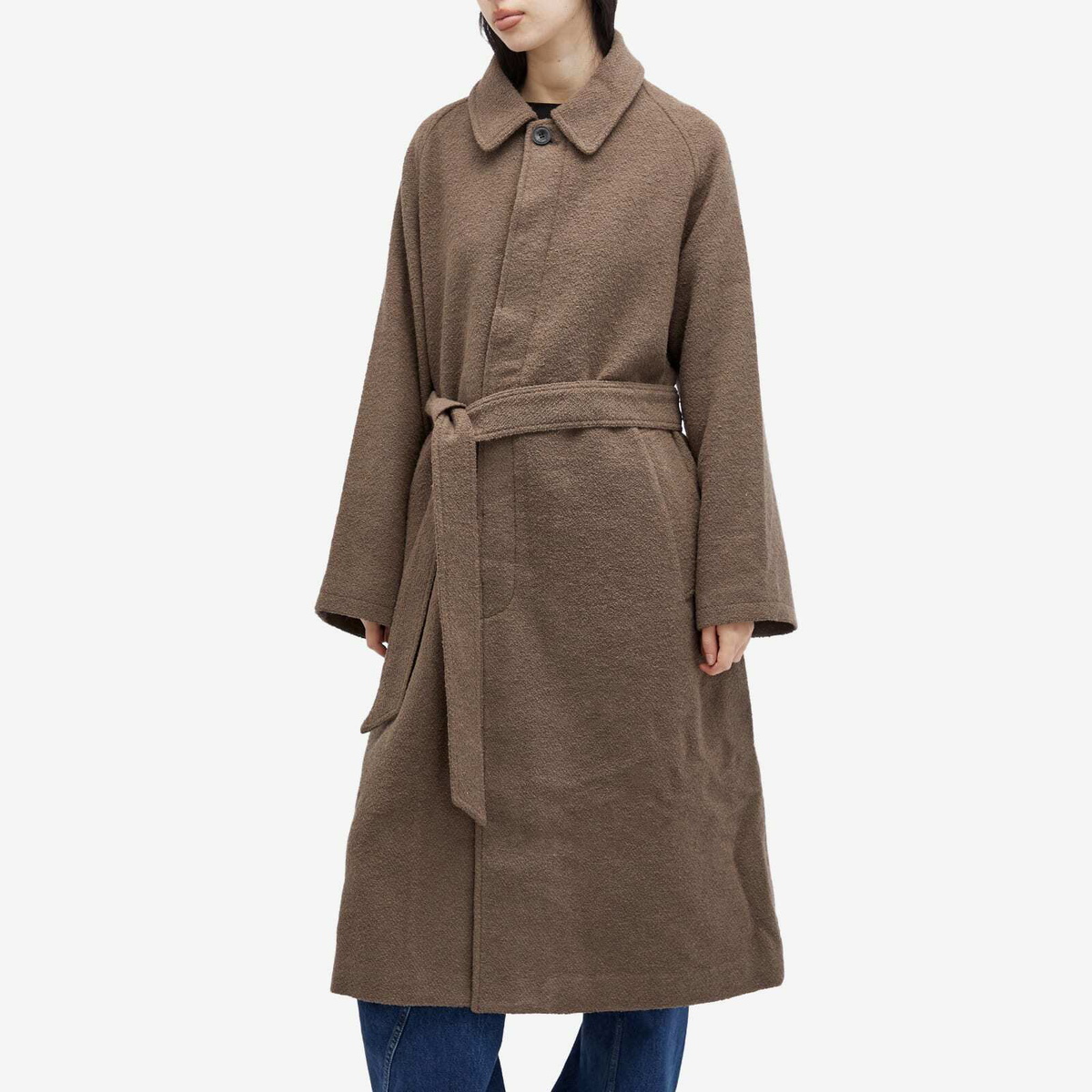 Meotine Women's Joel Boucle Long Coat in Grey