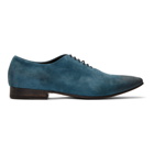 Haider Ackermann Blue Suede Pointed Derbys