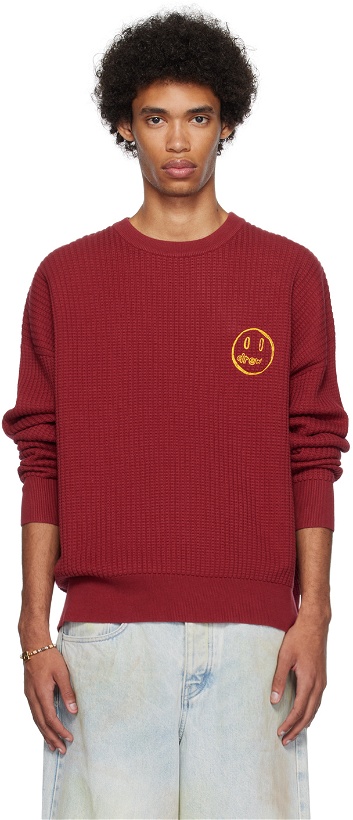 Photo: drew house Burgundy Embroidered Sweater