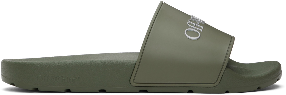 Off-White Khaki Bookish Slides