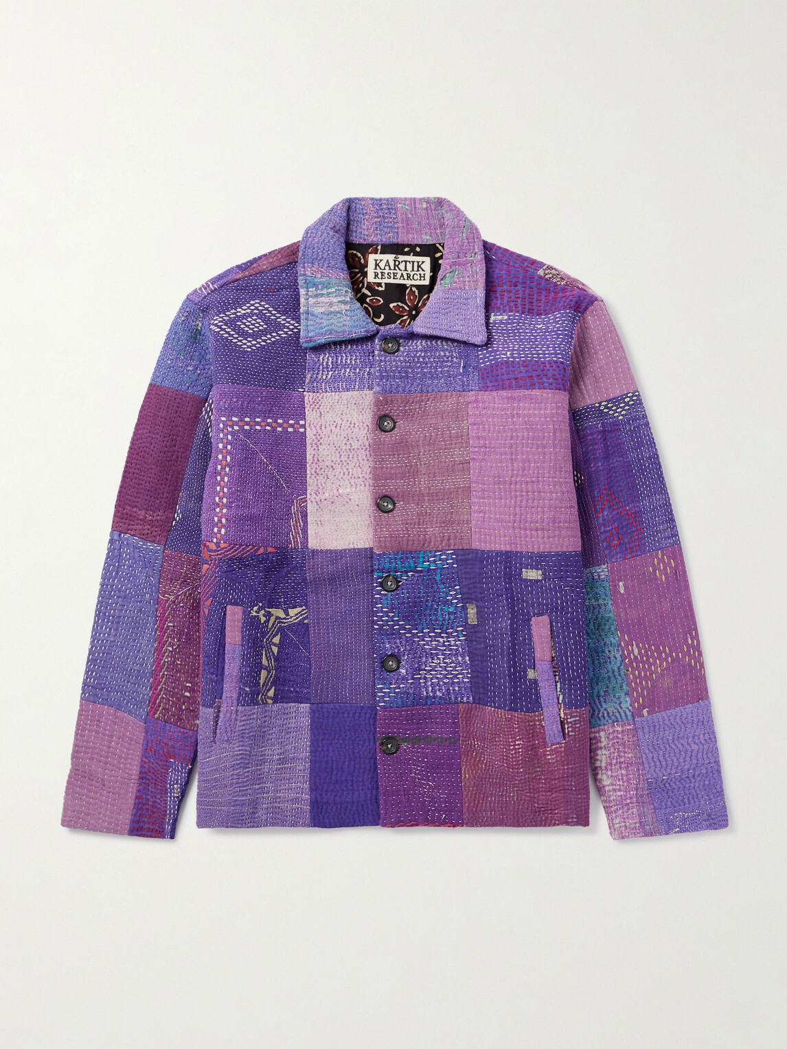 Kartik Research - Patchworked Kantha Cotton Jacket - Purple