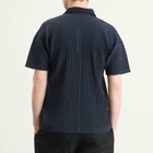 Homme Plissé Issey Miyake Men's Pleat Polo Shirt in Navy