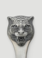 Set of Two Tiger Dessert Spoons in Silver