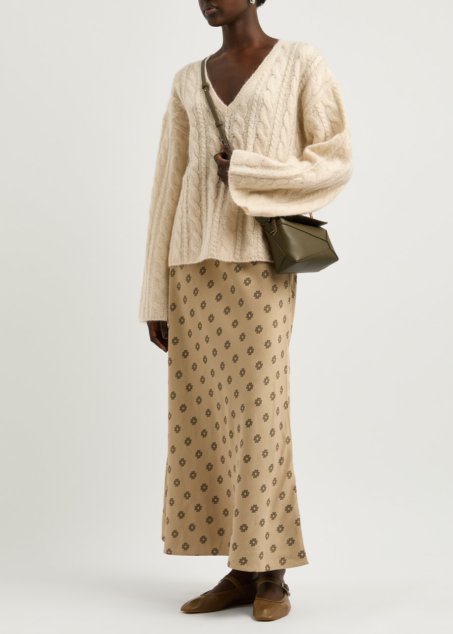 BY Malene Birger Cimone Cable-knit Wool-blend Jumper Sand