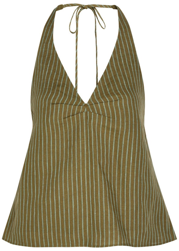 Photo: Staud Corso Striped Linen top Green