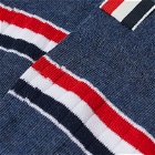 Thom Browne Men's Ribbed Stripe Sock in Dark Blue