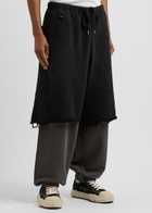 Maison mihara yasuhiro Shorts-layered Distressed Cotton Sweatpants Black