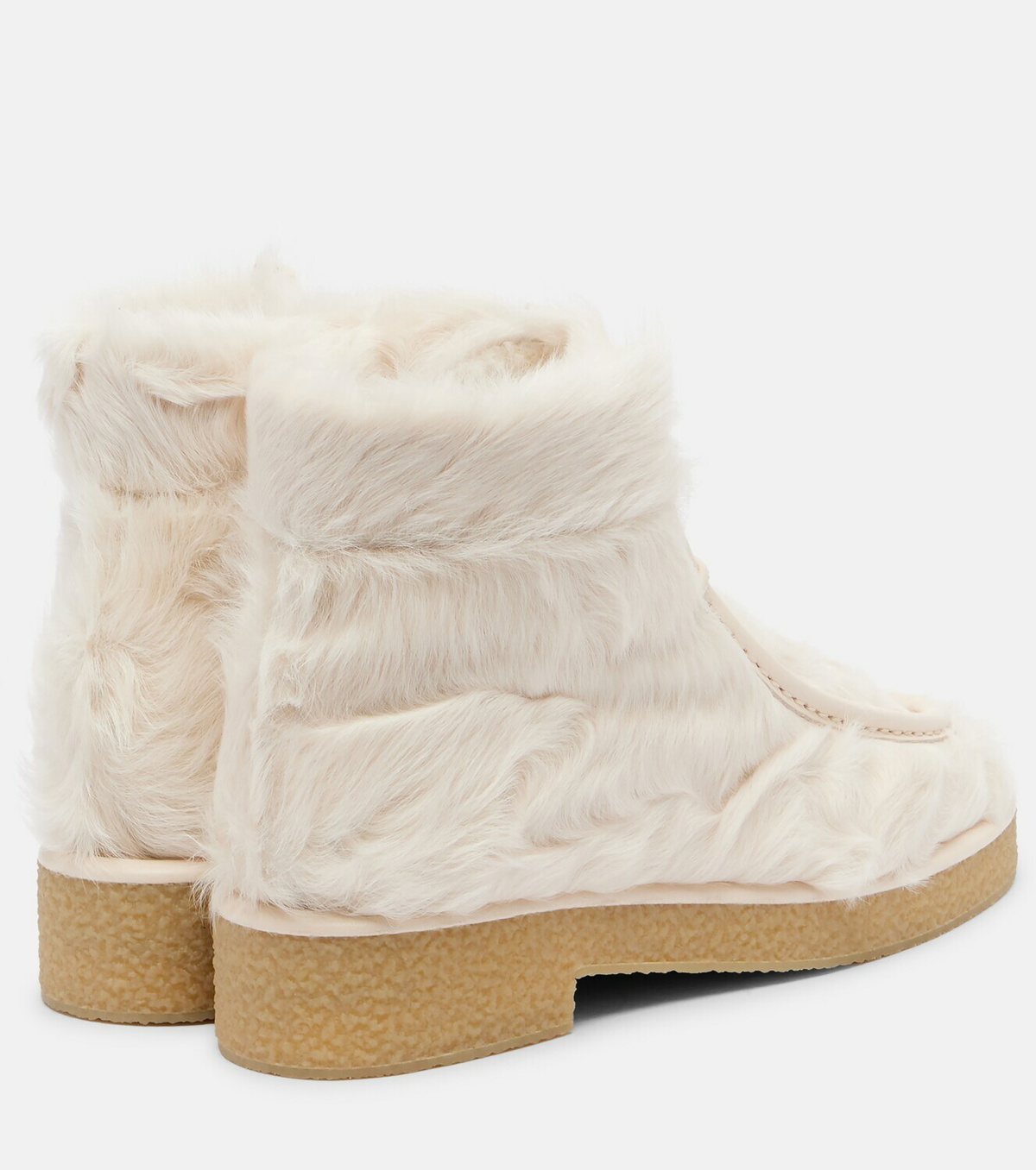 Aquazzura Frosty leather-trimmed shearling ankle boots