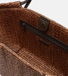 Brunello Cucinelli Large leather-trimmed raffia-effect tote bag