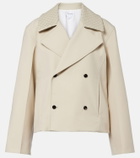 Bottega Veneta Intrecciato striped wool and cotton peacoat