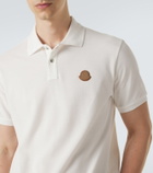 Moncler Leather-trimmed cotton piqué polo shirt