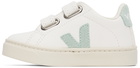 Veja Baby White & Green Leather Esplar Sneakers