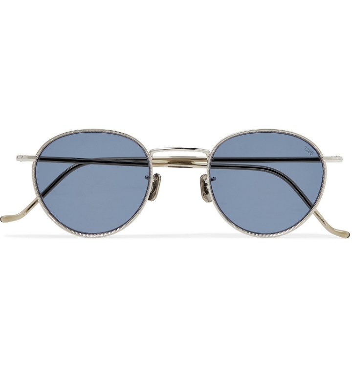 Photo: Eyevan 7285 - Round-Frame Gold-Tone Titanium and Tortoiseshell Acetate Sunglasses - Silver