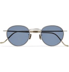 Eyevan 7285 - Round-Frame Gold-Tone Titanium and Tortoiseshell Acetate Sunglasses - Silver