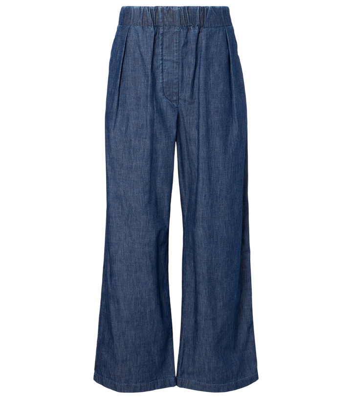 Photo: Jil Sander Cotton chambray wide-leg pants