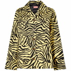 KITRI Women's Frankie Zebra Print Twill Jacket in Yellow