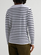 John Smedley - Chelton Striped Sea Island Cotton Sweater - Blue