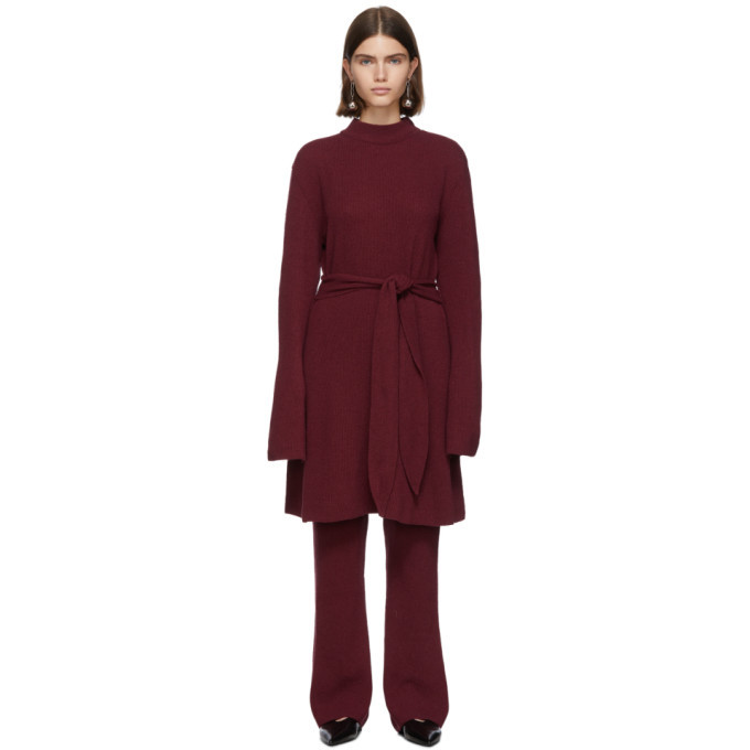 Nanushka Burgundy Cashmere Abhaya Dress Nanushka Nanushka Burgundy Cashmere Abhaya Dress Nanushka