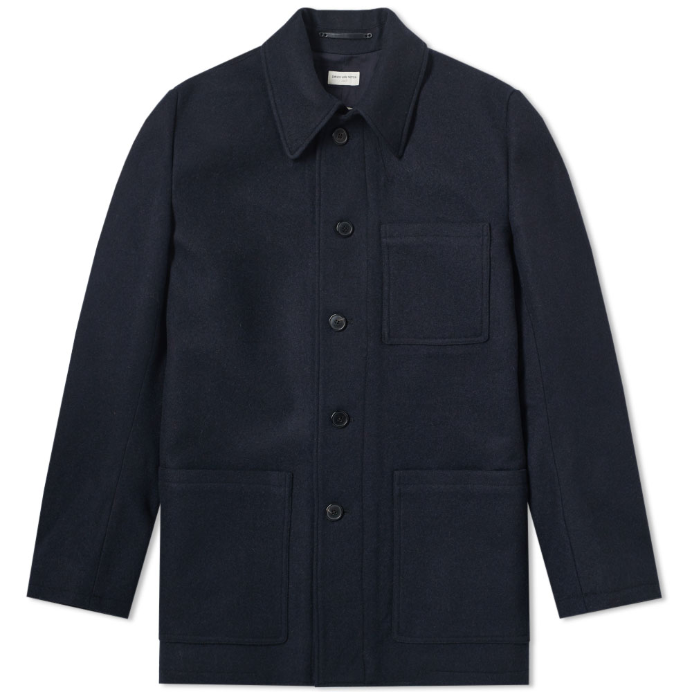 Dries Van Noten Vanity Fox Brothers Wool Chore Coat Blue Dries Van
