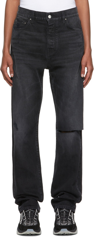 Photo: AMIRI Black Straight Fit Slit Jeans