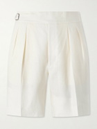 Ralph Lauren Purple label - Straight-Leg Pleated Linen Shorts - Neutrals